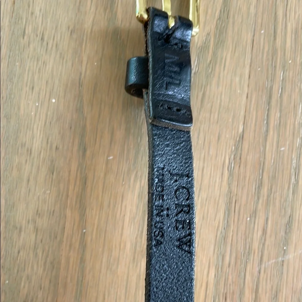 3/$12! J. Crew women’s dark brown skinny Leather Belt with Gold Buckle - Picture 2 of 4